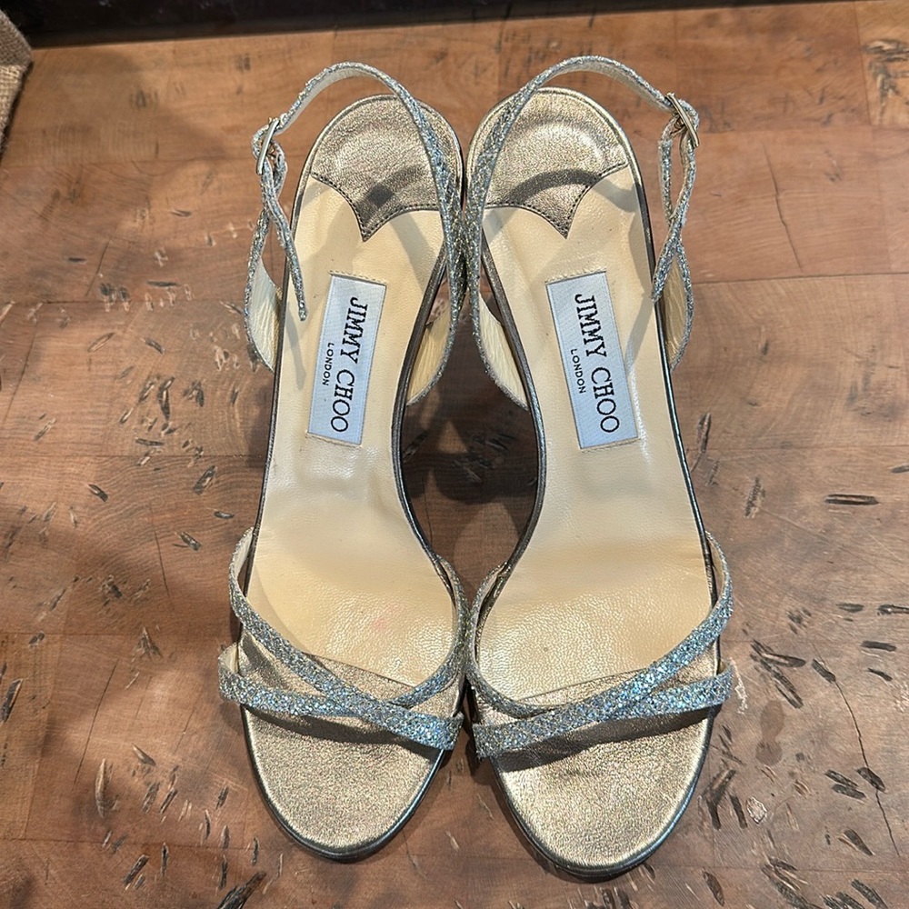 Jimmy Choo Silver Strappy Heels